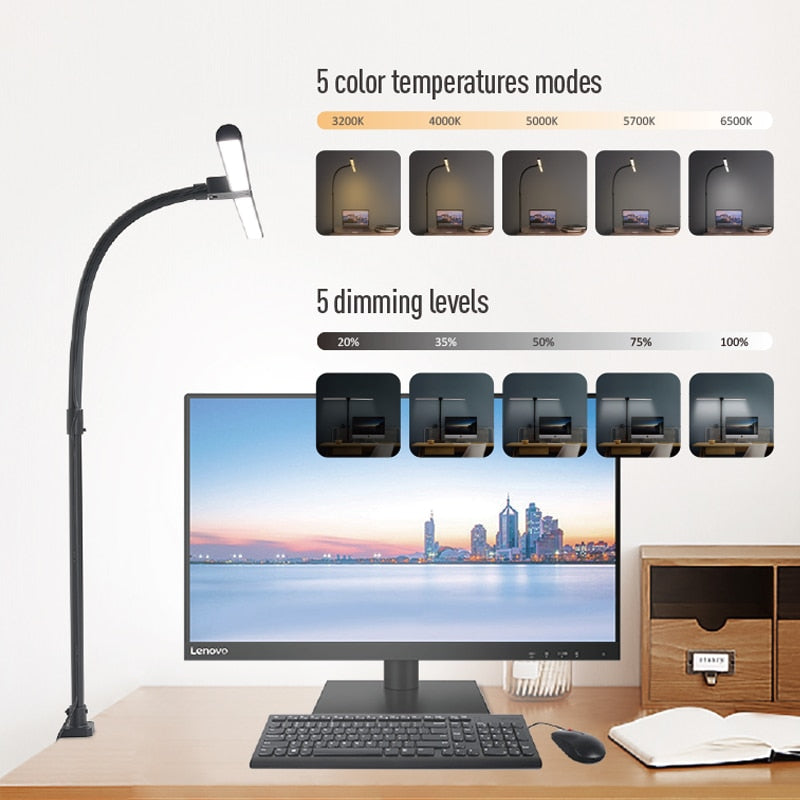 Flexible Double Head Dimmable LED Desk Lamp Lida SPINGAR.COM
