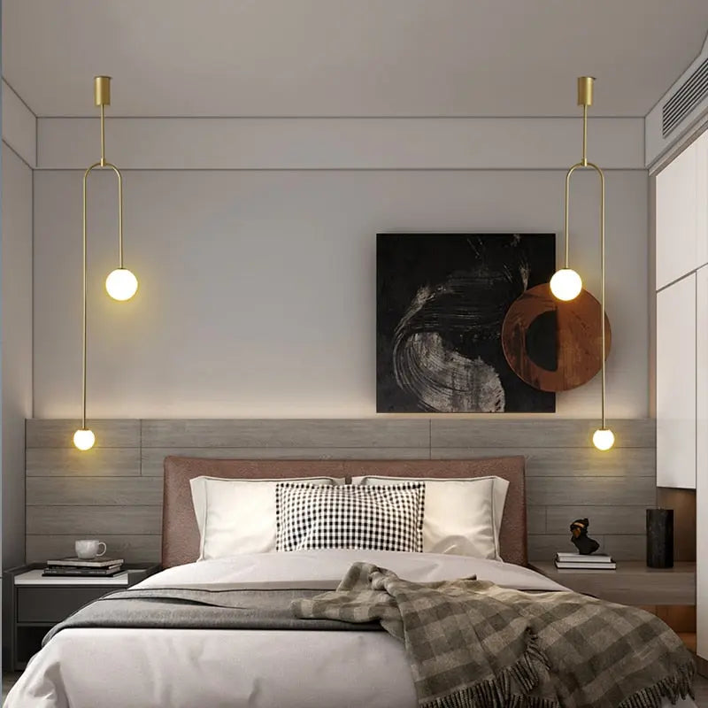 Nordic Bedside Glass Ball LED Pendant Lamp Vilde SPINGAR.COM