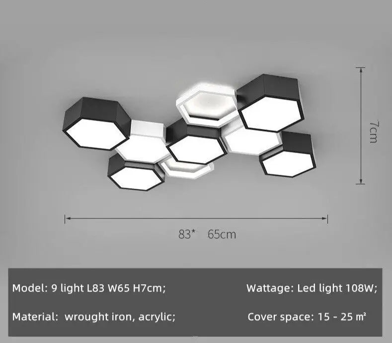 Unique Honeycomb Dimmable LED Ceiling Lamp Vilhelm SPINGAR.COM