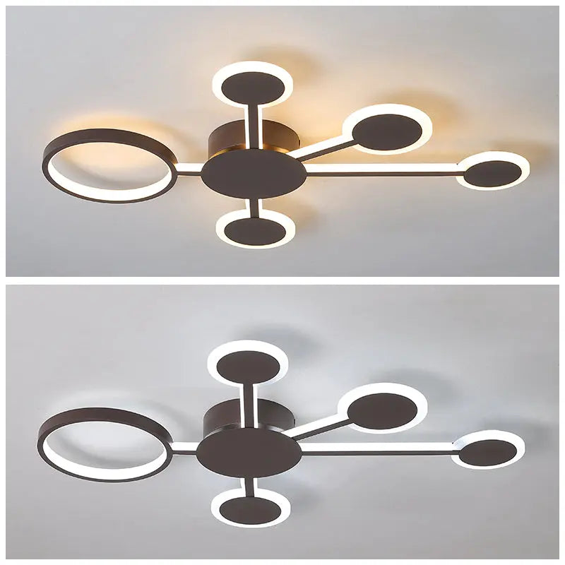 Modern Creative Design Coffee Color LED Ceiling Lamp Rorik SPINGAR.COM
