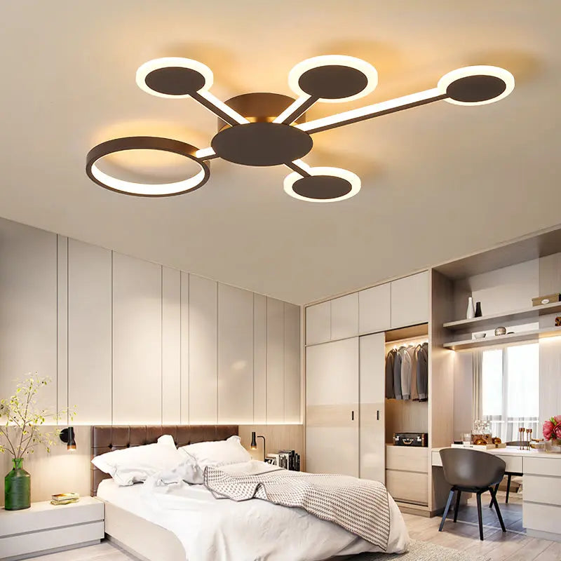 Modern Creative Design Coffee Color LED Ceiling Lamp Rorik SPINGAR.COM