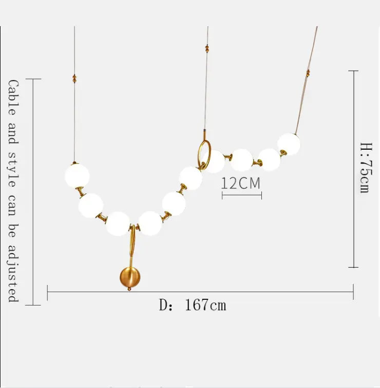 Postmodern Chain-shaped Scandinavian Kitchen Island/ bar LED Lamp Hermann SPINGAR.COM