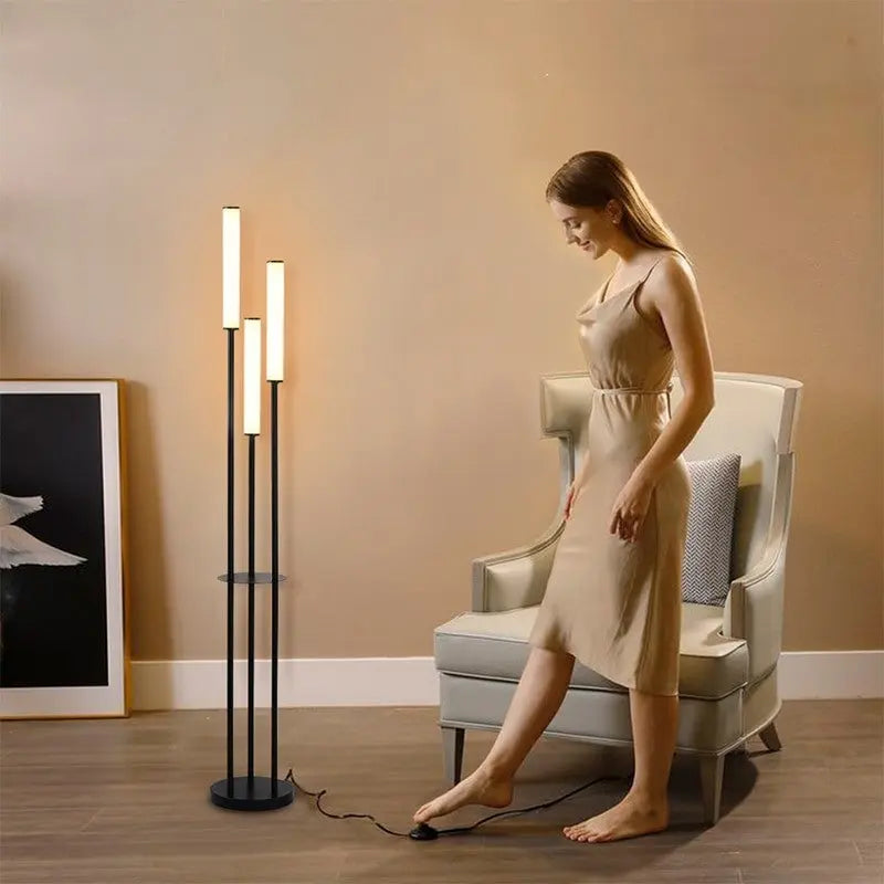 Dimmable Floor lamp Haakon ( With Storage Shelf ) SPINGAR.COM