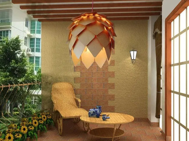 Handmade Wood LED Pendant Lamp Jaba SPINGAR.COM