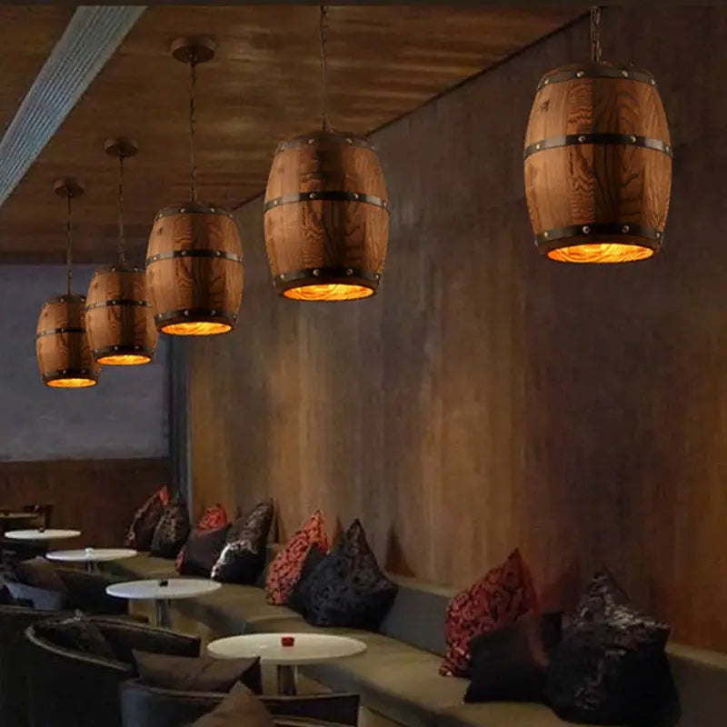 Country Style Barrel LED Pendant Lamp Dabi SPINGAR.COM