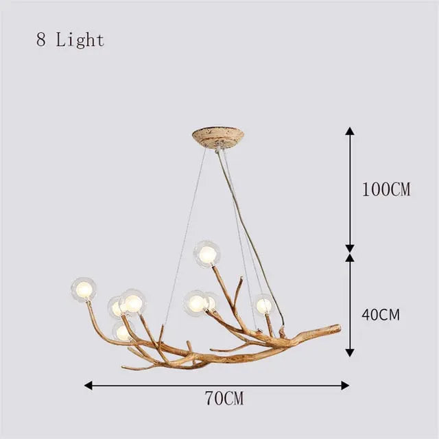 Rustic Branch Glass Bubble LED Pendant Lamp Kiki™ Spingar.com