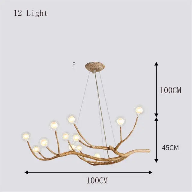 Rustic Branch Glass Bubble LED Pendant Lamp Kiki™ Spingar.com