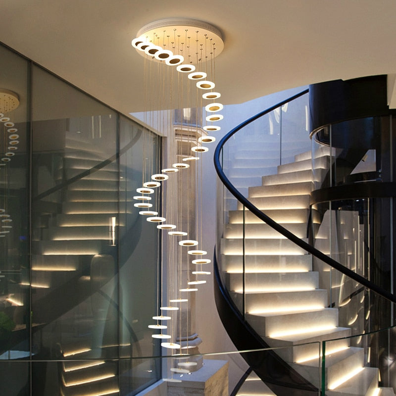 Modern Rotating LED Staircase Chandelier Nicole™ SPINGAR.COM