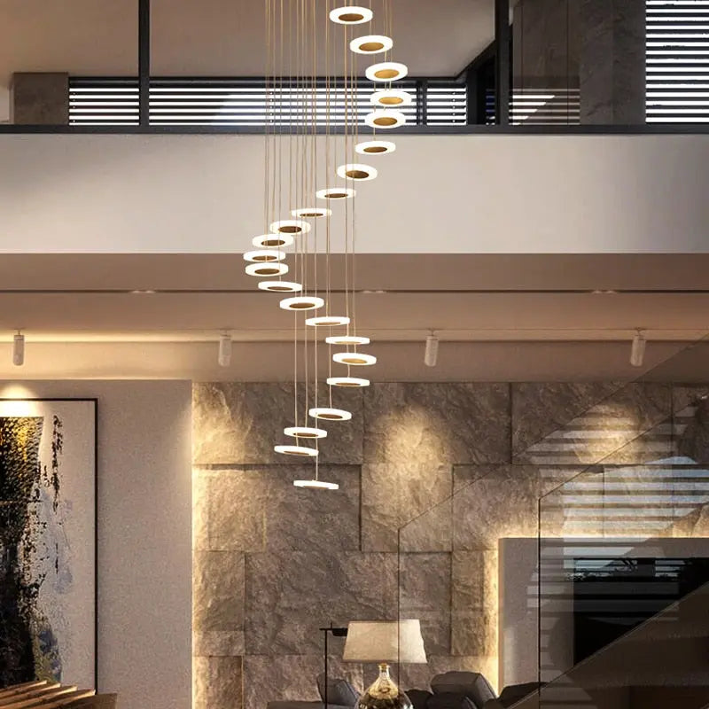 Modern Rotating LED Staircase Chandelier Nicole™ SPINGAR.COM