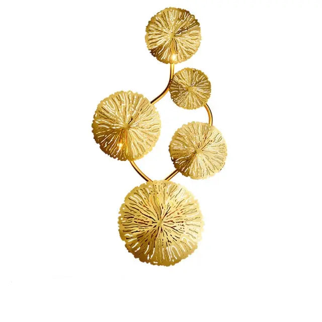 Gold Lotus Leaf LED Wall Lamp Idan SPINGAR.COM