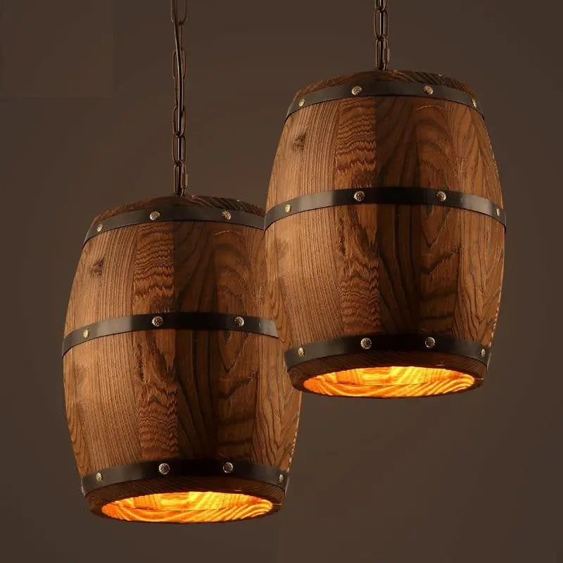 Country Style Barrel LED Pendant Lamp Dabi SPINGAR.COM