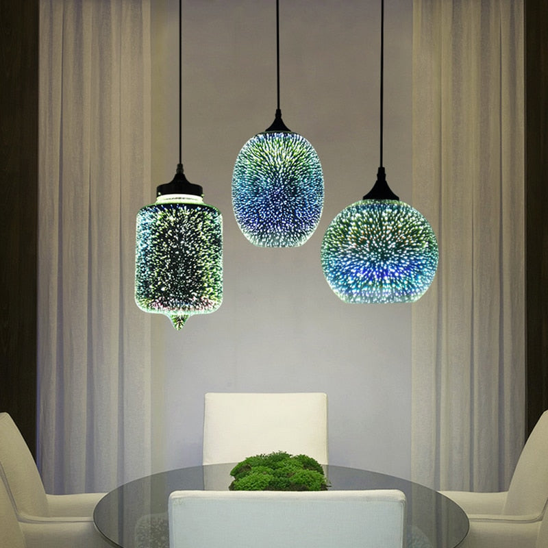 Modern 3D Colorful Starry Sky Glass LED Pendant Lamp Emma™ Spingar.com