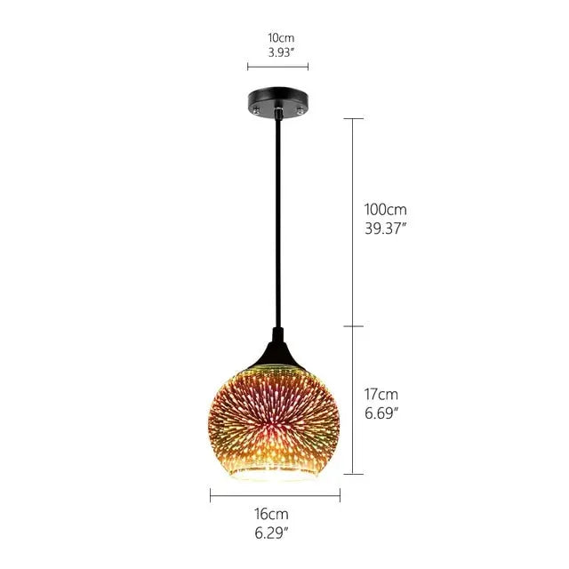 Modern 3D Colorful Starry Sky Glass LED Pendant Lamp Emma™ Spingar.com