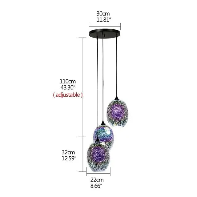 Modern 3D Colorful Starry Sky Glass LED Pendant Lamp Emma™ Spingar.com
