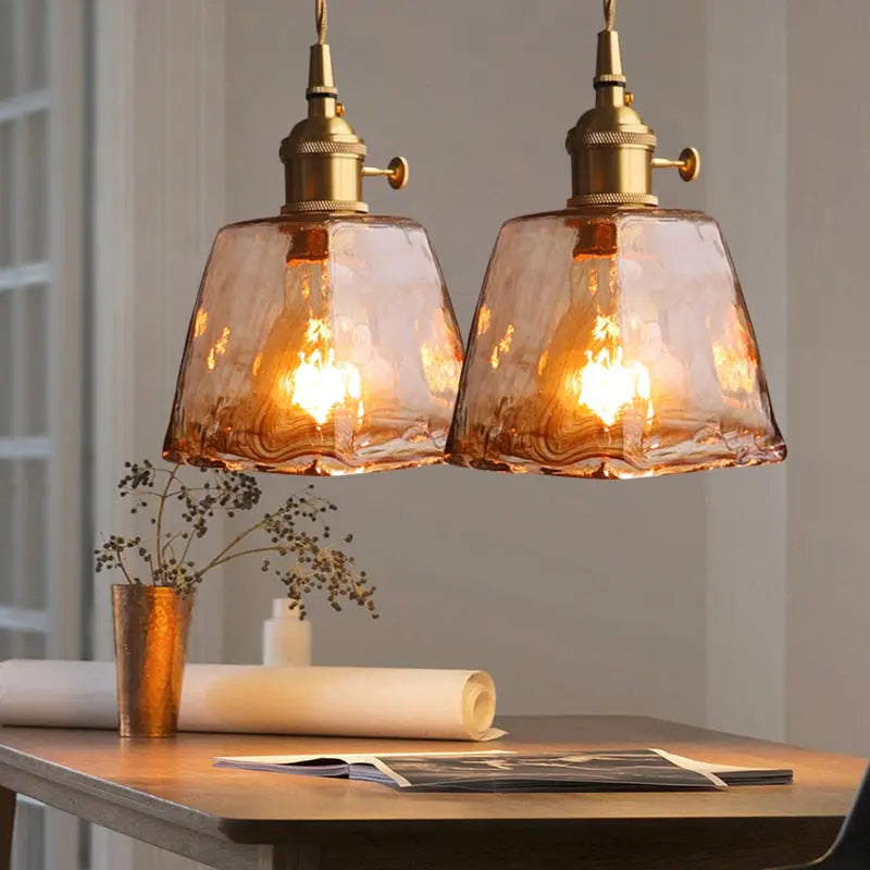 Nordic Brass Glass LED Pendant Lamp SPINGAR.COM
