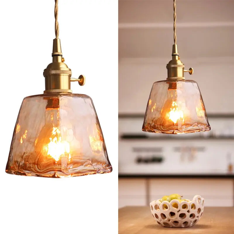 Nordic Brass Glass LED Pendant Lamp SPINGAR.COM