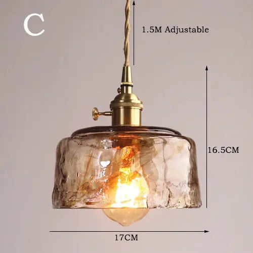 Nordic Brass Glass LED Pendant Lamp SPINGAR.COM