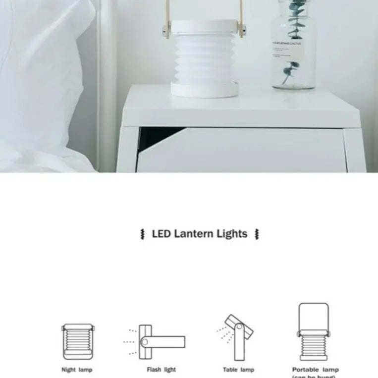 Wood Handle Foldable LED Night Lamp Jules™ Spingar.com