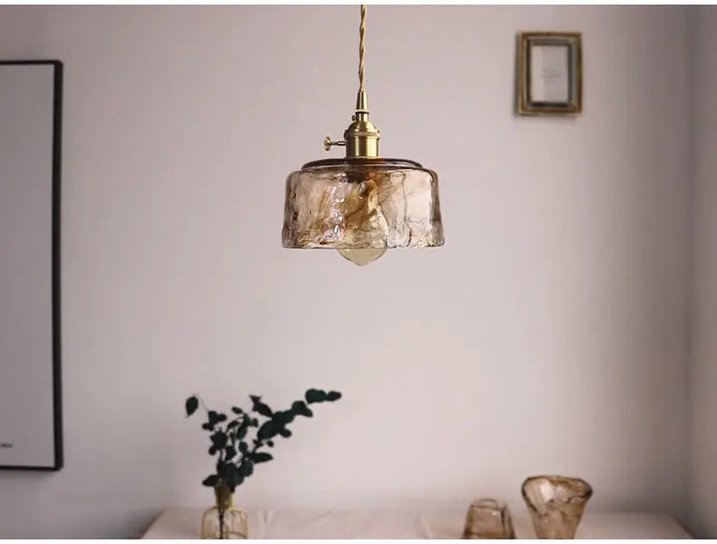 Nordic Brass Glass LED Pendant Lamp SPINGAR.COM