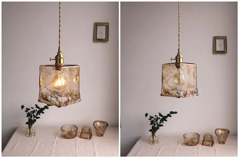 Nordic Brass Glass LED Pendant Lamp SPINGAR.COM