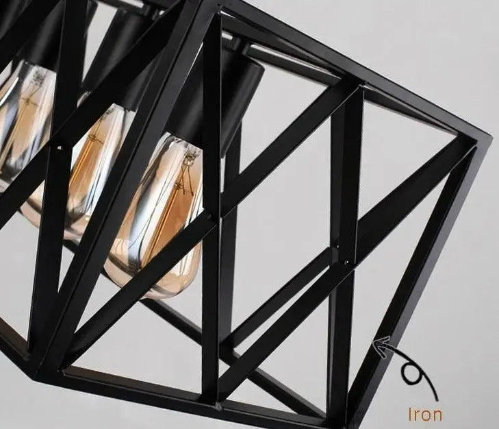 Six Heads Industrial Vintage LED Pendant lamp Ami SPINGAR.COM