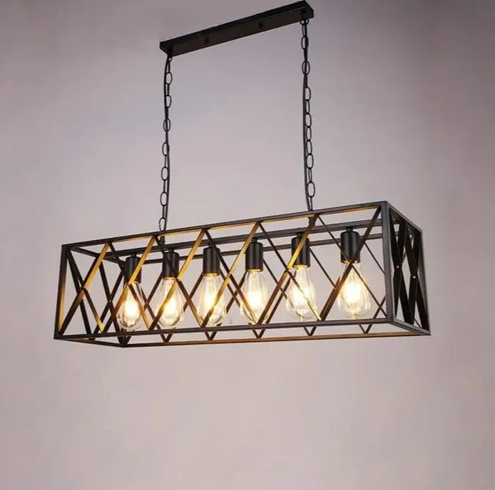 Six Heads Industrial Vintage LED Pendant lamp Ami SPINGAR.COM