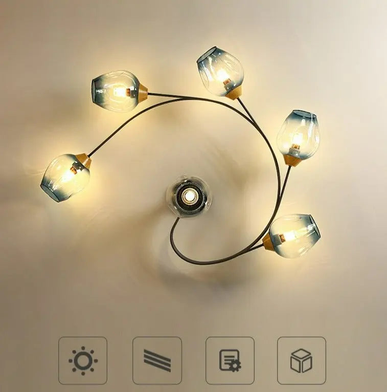 Modern Spiral Shape LED Ceiling Lamp Nara SPINGAR.COM
