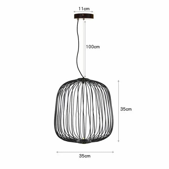 Modern Iron Bird Cage LED Pendant Lamp SPINGAR.COM