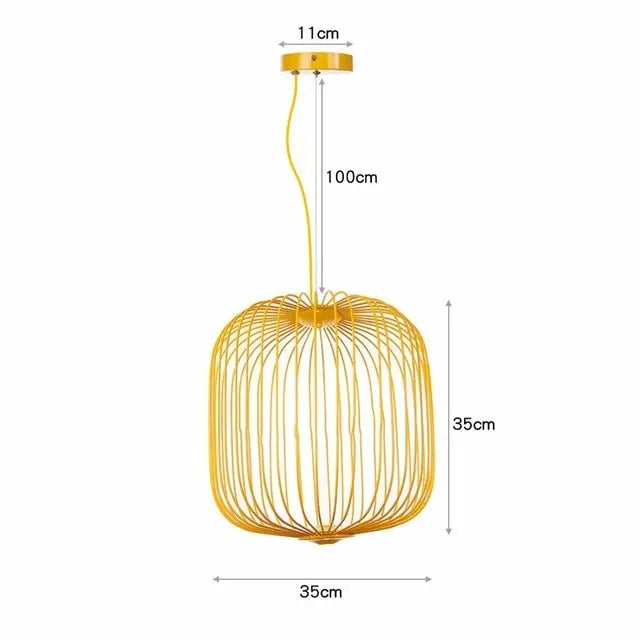 Modern Iron Bird Cage LED Pendant Lamp SPINGAR.COM