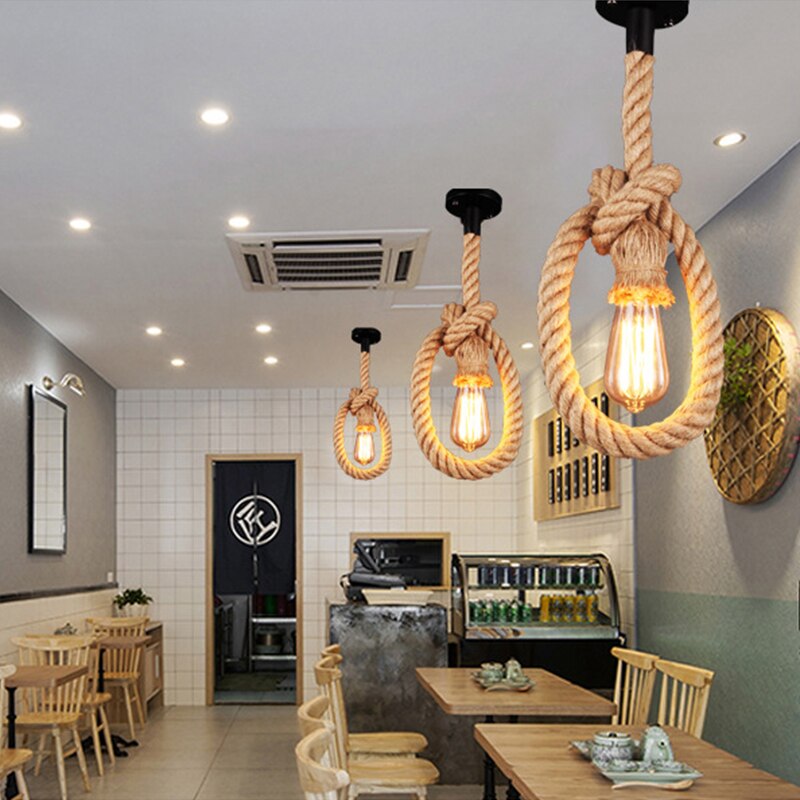 Vintage Rope LED Pendant Light Silas™ Spingar.com