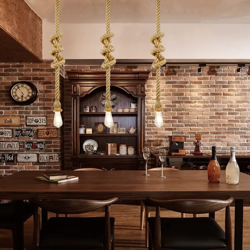 Vintage Rope LED Pendant Light Silas™ Spingar.com
