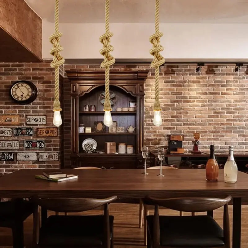 Vintage Rope LED Pendant Light Silas™ Spingar.com