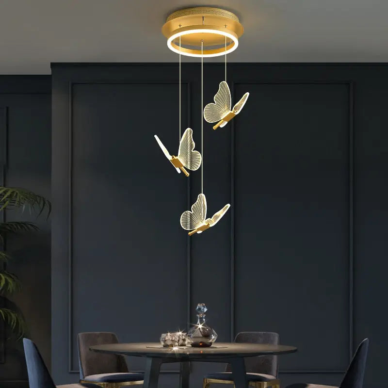 Modern Butterfly LED Stair Spiral Chandelier Eugene™ Spingar.com