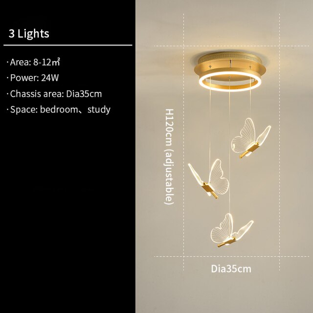 Modern Butterfly LED Stair Spiral Chandelier Eugene™ Spingar.com