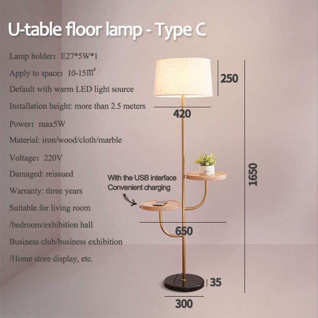 Modern Wooden LED Floor Lamp Francisco™ Spingar.com