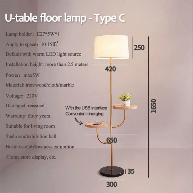 Modern Wooden LED Floor Lamp Francisco™ Spingar.com