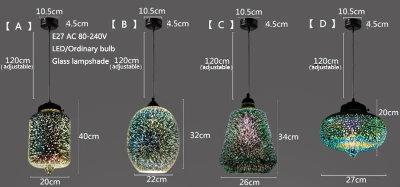 Modern 3D Colorful Starry Sky Glass LED Pendant Lamp Emma™ Spingar.com