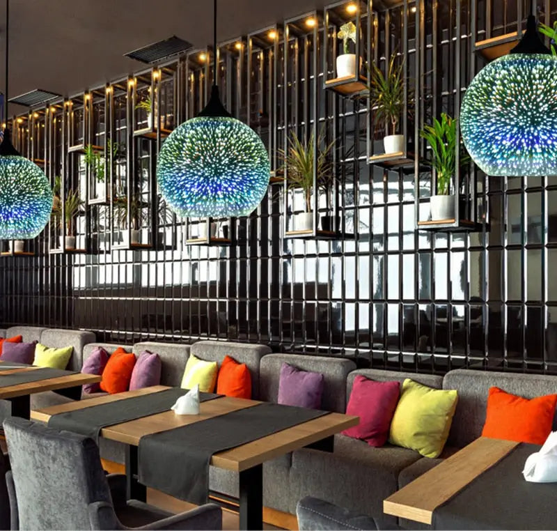 Modern 3D Colorful Starry Sky Glass LED Pendant Lamp Emma™ Spingar.com