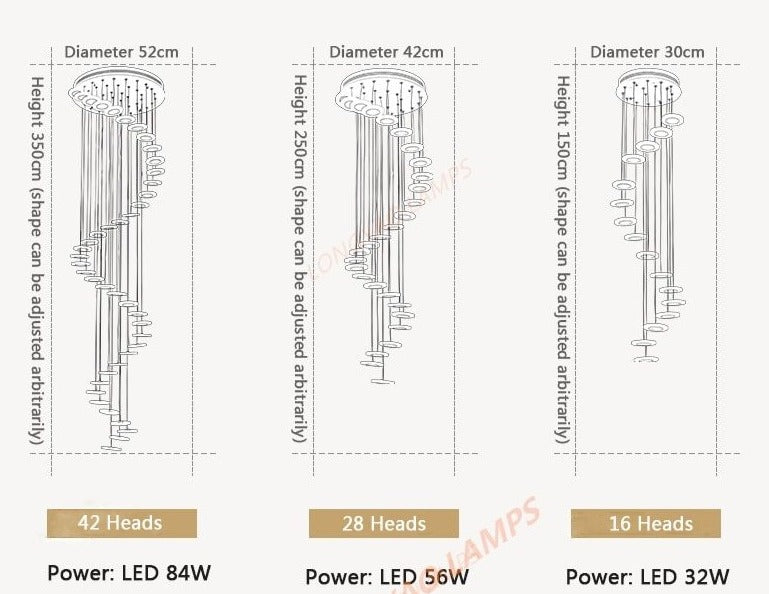 Modern Rotating LED Staircase Chandelier Nicole™ SPINGAR.COM
