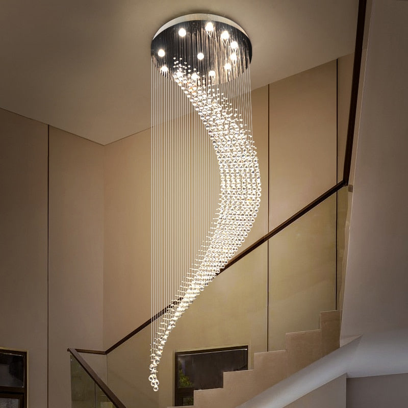 Modern Staircase Crystal LED Chandelier™ SPINGAR.COM