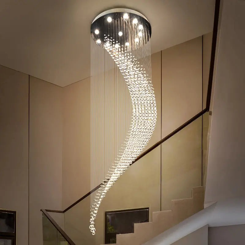 Modern Staircase Crystal LED Chandelier™ SPINGAR.COM
