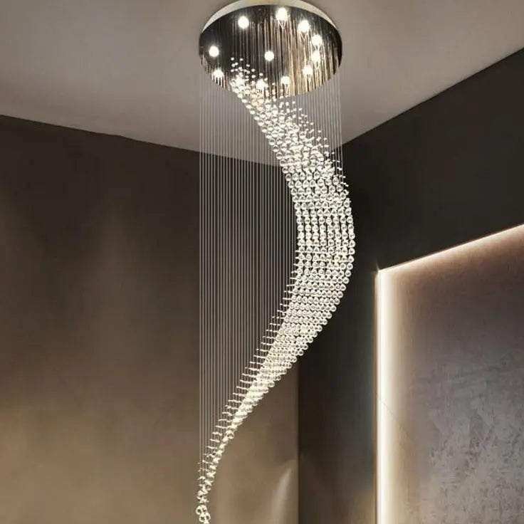 Modern Staircase Crystal LED Chandelier™ SPINGAR.COM
