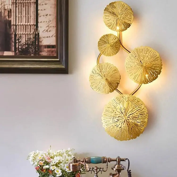 Gold Lotus Leaf LED Wall Lamp Idan SPINGAR.COM