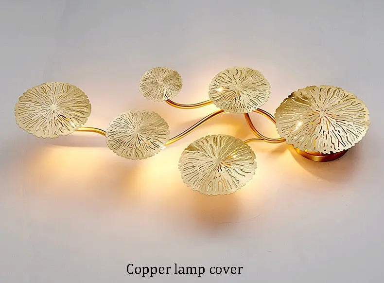Gold Lotus Leaf LED Wall Lamp Idan SPINGAR.COM