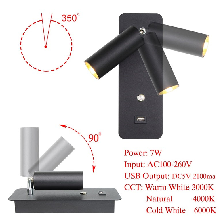 USB Charge Modern LED Wall Light Eron™ Spingar.com