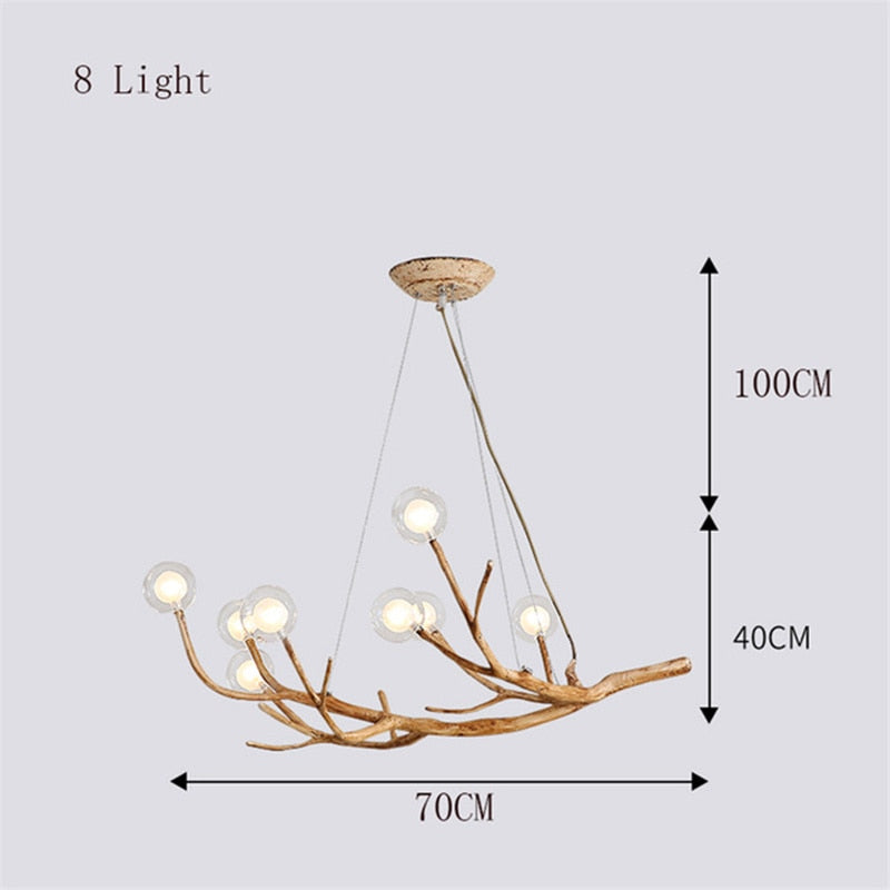 Rustic Branch Glass Bubble LED Pendant Lamp Kiki™ Spingar.com