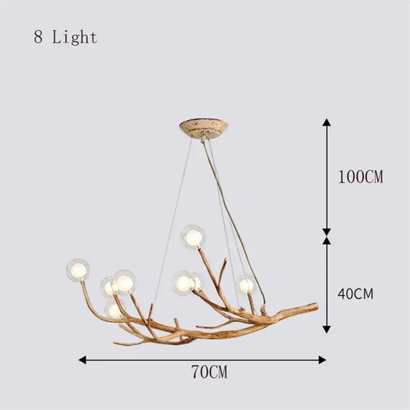 Rustic Branch Glass Bubble LED Pendant Lamp Kiki™ Spingar.com