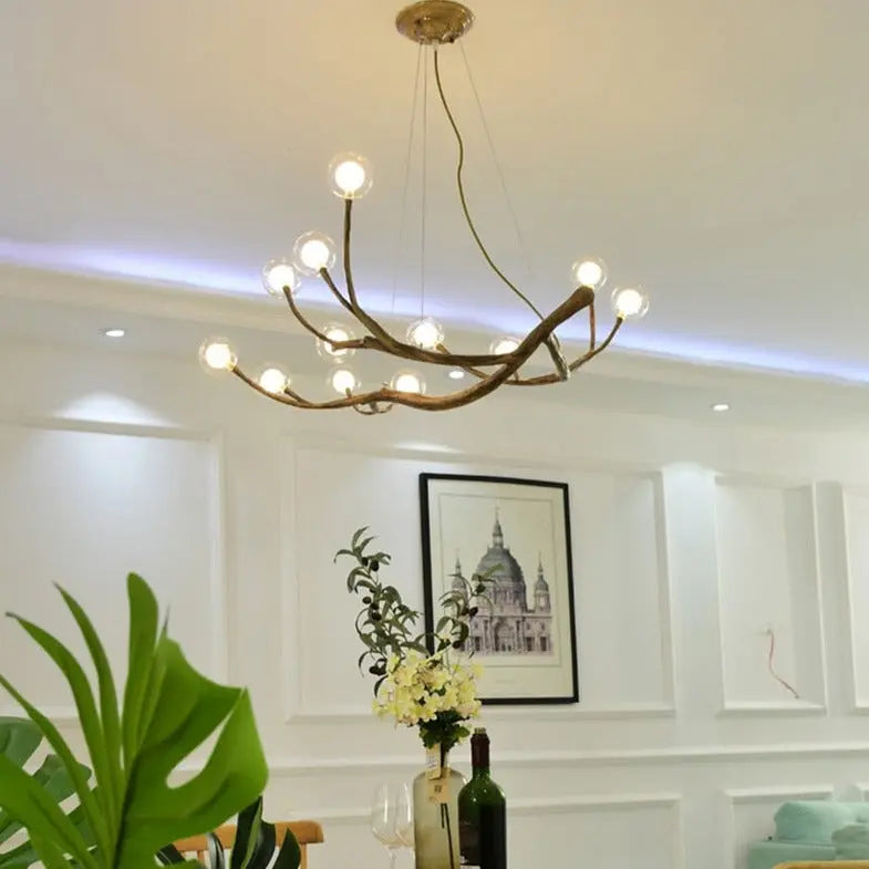 Rustic Branch Glass Bubble LED Pendant Lamp Kiki™ Spingar.com