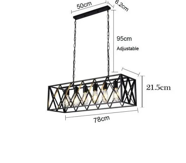 Six Heads Industrial Vintage LED Pendant lamp Ami SPINGAR.COM