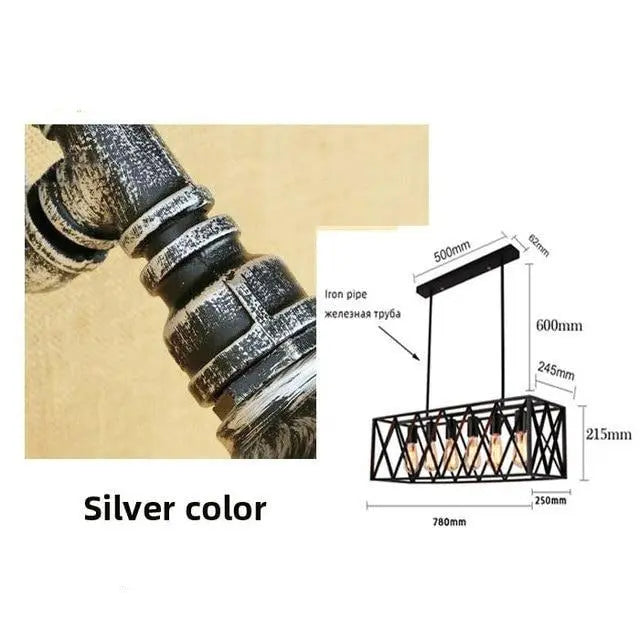 Six Heads Industrial Vintage LED Pendant lamp Ami SPINGAR.COM